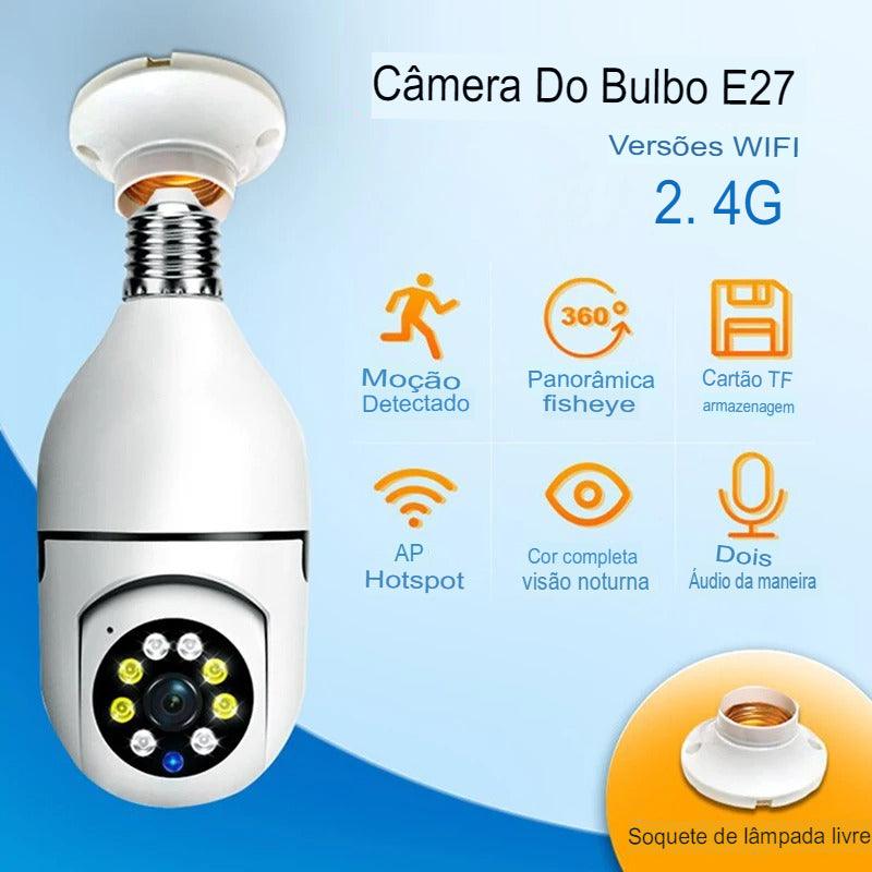 Câmera de Segurança 360° com Controle Remoto e Visão Noturna Colorida